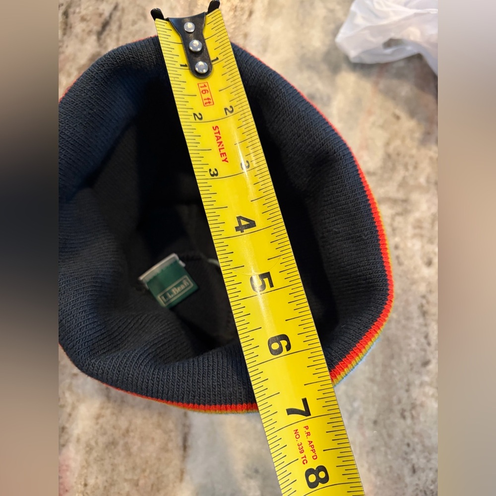 LL Bean Adult Katahdin Pom Winter Hat Unisex Multi Color Sunrise Over Katahdin - Picture 3 of 10